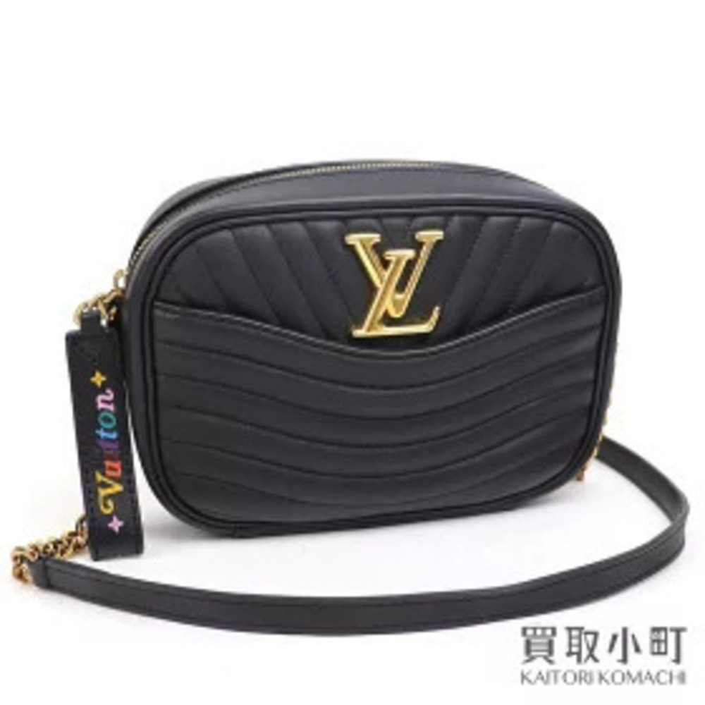 Louis Vuitton Wave Camera Bag Noir Black Calf Leather Shoulder Clutch